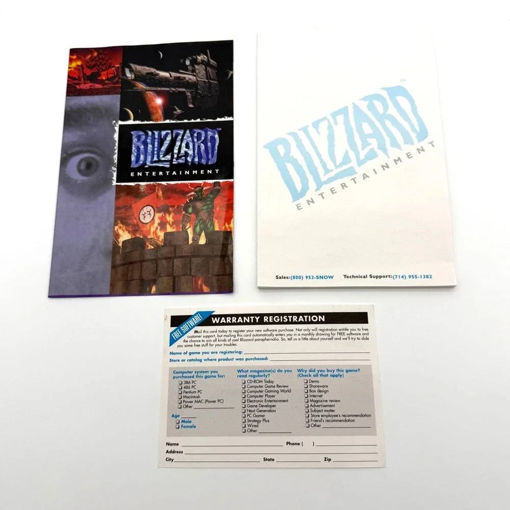 Warcraft II Tides of Darkness PC Big Box Vintage 1995 Blizzard Entertainment